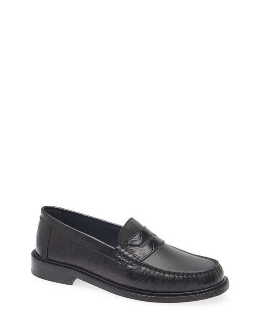 VINNY'S Black Yardee Penny Loafer for men