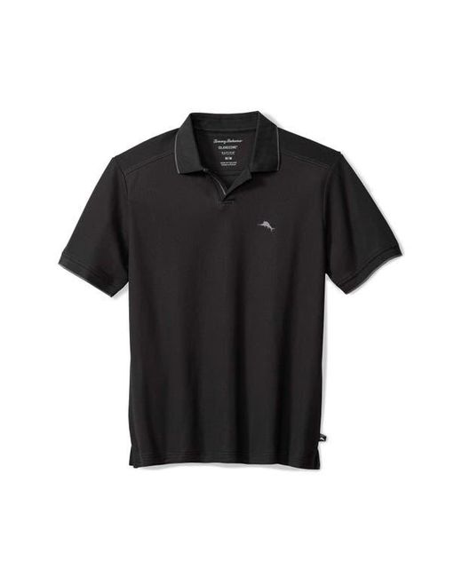 Tommy Bahama Black Emfielder Johnny Collar Islandzone Polo for men