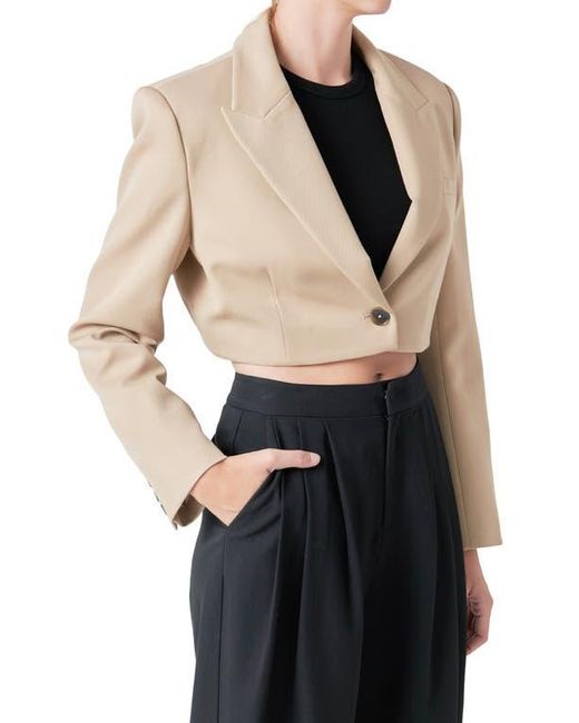 Grey Lab Black Crop Blazer