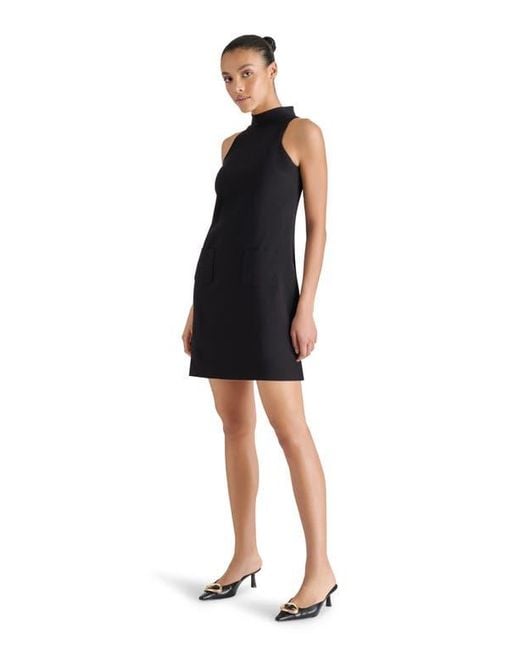 Steve Madden Black Percie Sleeveless Mock Neck Dress