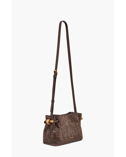 Donna Karan Brown Cashmere Python Suede Crossbody