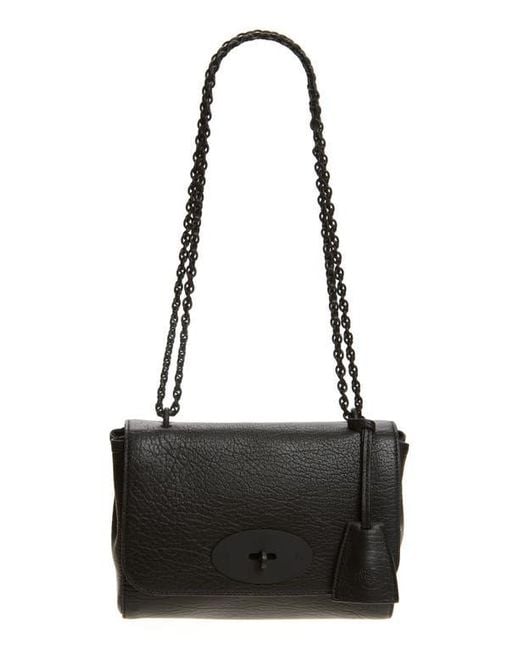 Mulberry Black Lily Grained Leather Shoulder Bag
