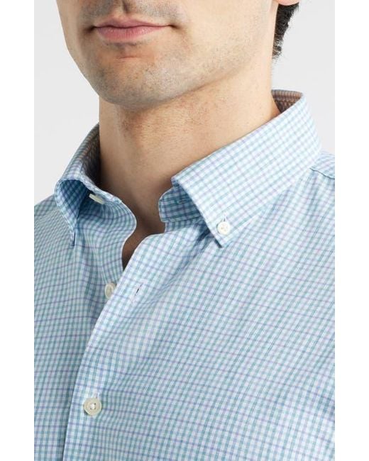 Johnnie-o Blue Koby Gingham Performance Button-Down Shirt for men
