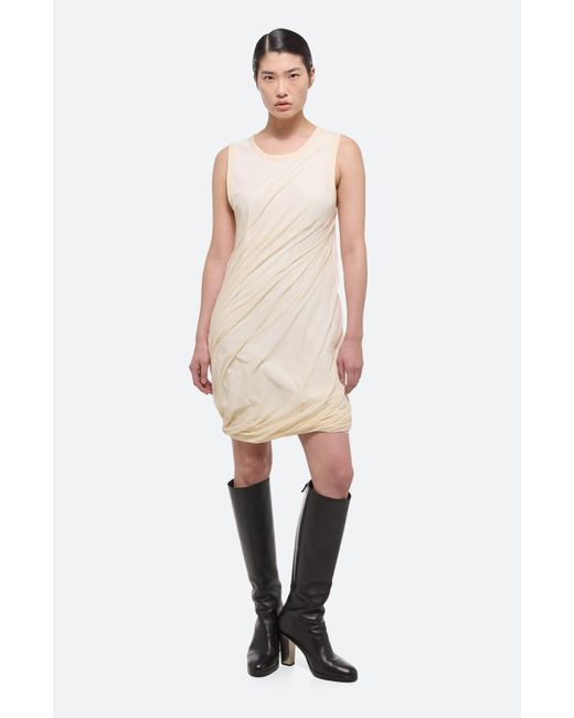 Helmut Lang Natural Bubble Hem Cotton Dress