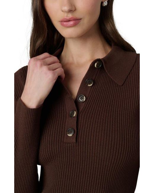 Joe's Jeans Blue The Lisa Crop Rib Polo Sweater