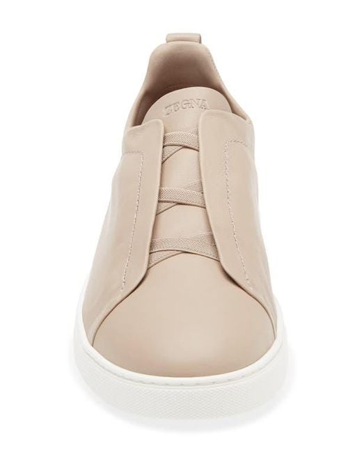 Zegna Natural Triple Stitch Slip-On Sneaker for men
