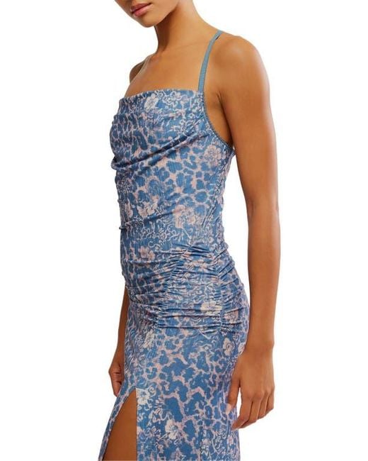 Free People Blue Concrete Jungle Maxi Slipdress
