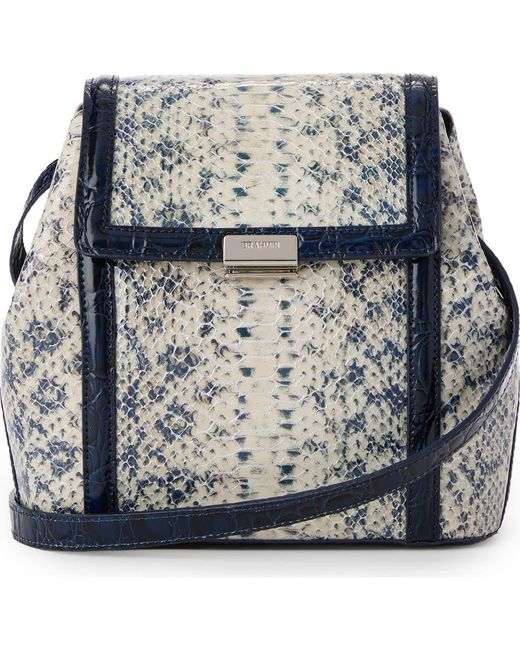 Brahmin Gray Margo Embossed Leather Crossbody Bag for men