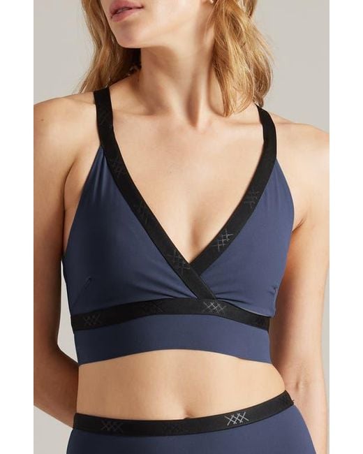 Rhone Blue Banded Hi-Form Sports Bra