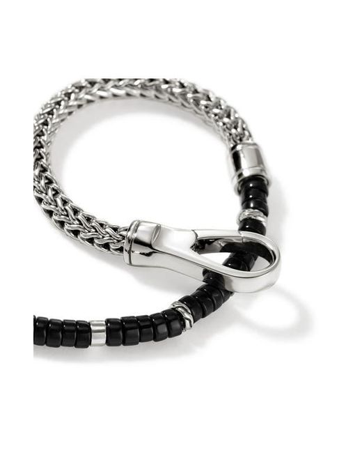 John Hardy Metallic Hesishi Chain & Stone Bracelet for men