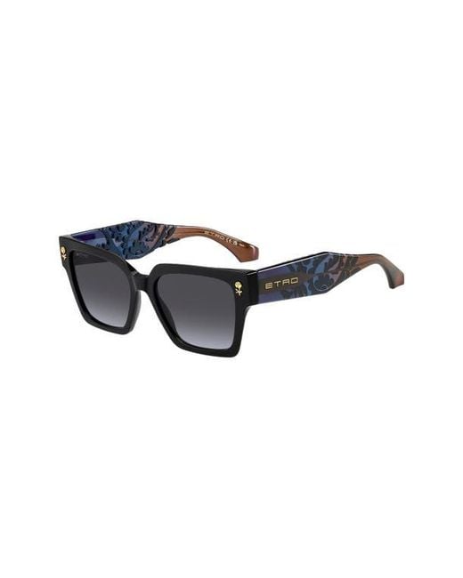 Etro Black 55Mm Gradient Rectangular Sunglasses
