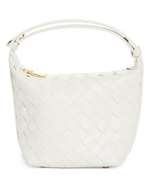 Bottega Veneta White Candy Wallace Intrecciato Handheld Pouch