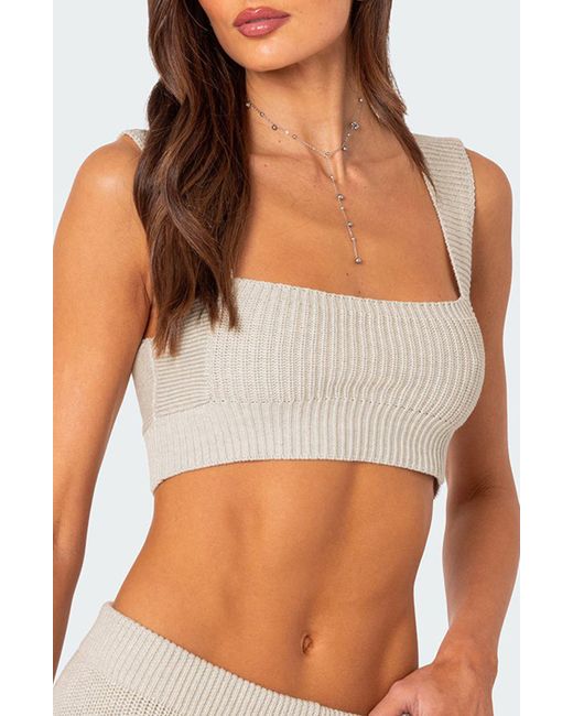 Edikted Strappy Backless Crop Top in Gray