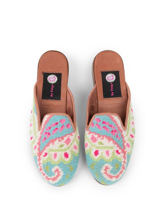 ByPaige White Needlepoint Paisley Mule