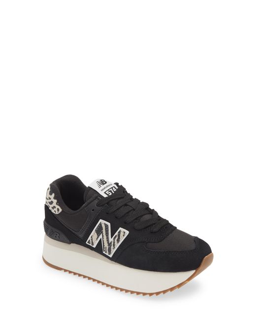 New Balance 574 Platform Sneaker In Black Lyst 4669