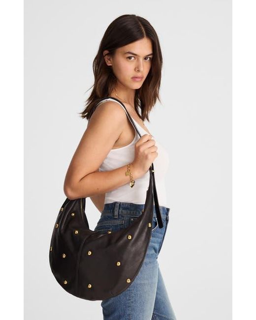 Madewell Black The Essential Curve Leather Shoulder Bag