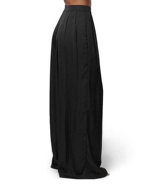 JLUXLABEL Black Clara Pleated Wide Leg Trousers