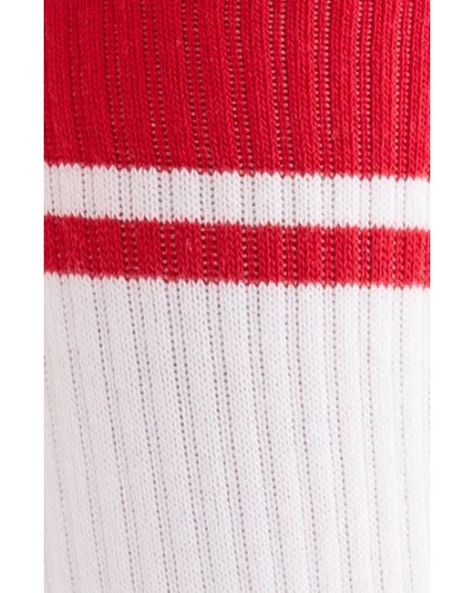 Sporty & Rich White Stripe Rib Socks