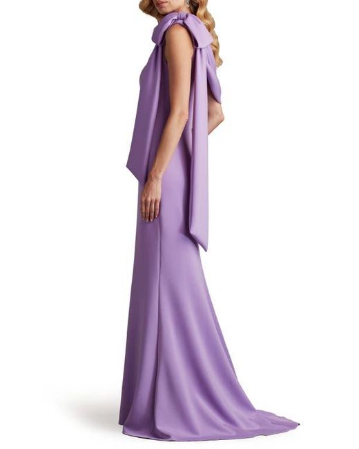 Tadashi Shoji Purple One-Shoulder Crepe Column Gown