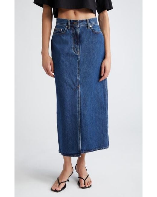 Loulou de Saison Blue Rona Denim Maxi Skirt
