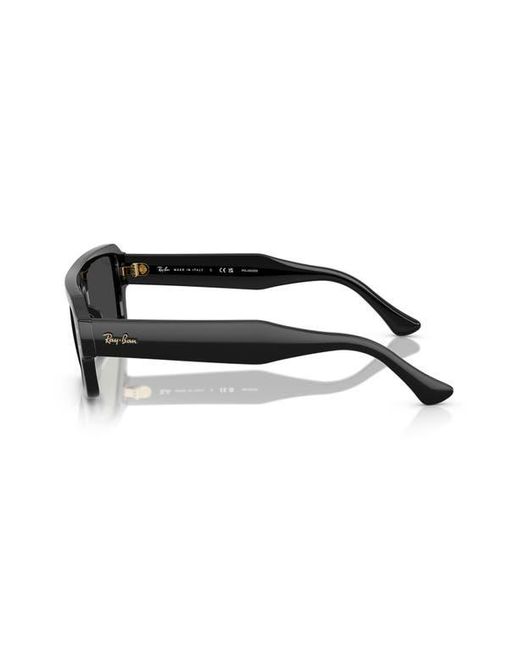 Ray-Ban Black 56Mm Polarized Rectangular Sunglasses for men