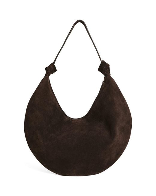 Reformation Black Rhea Suede Hobo Bag