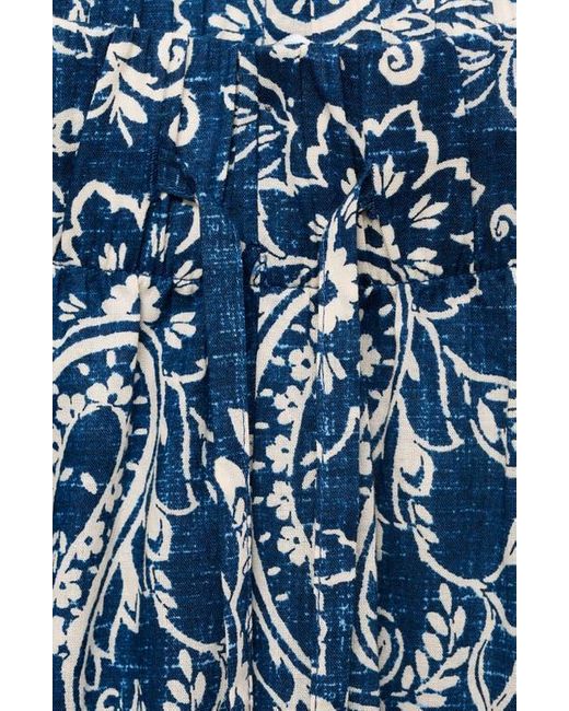 Mango Blue Print Cotton Pants