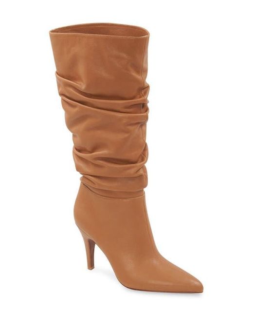 BCBGMAXAZRIA Slouchy Leather Stiletto Boots in Brown Lyst