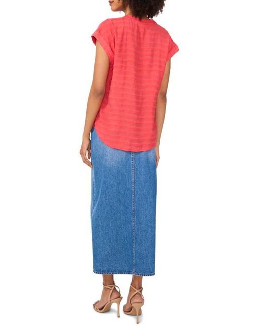 Vince Camuto Textured Stripe Popover Top