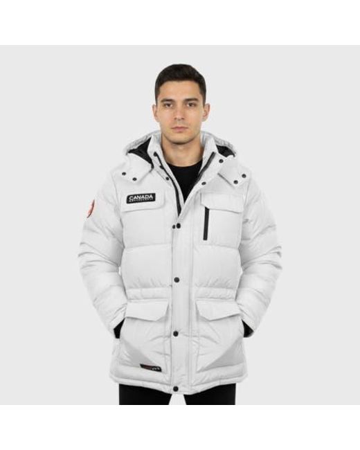 canada weather gear Gray Heavyweight Hooded Puffer Jacket for men