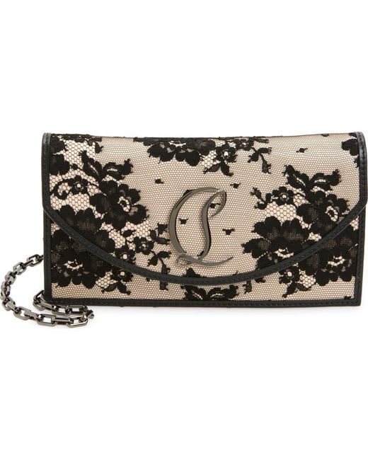 Christian Louboutin Black Loubi54 Lace Clutch