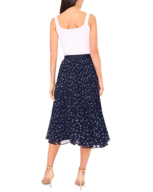 Halogen® Blue Halogen(r) Print Pleated Skirt