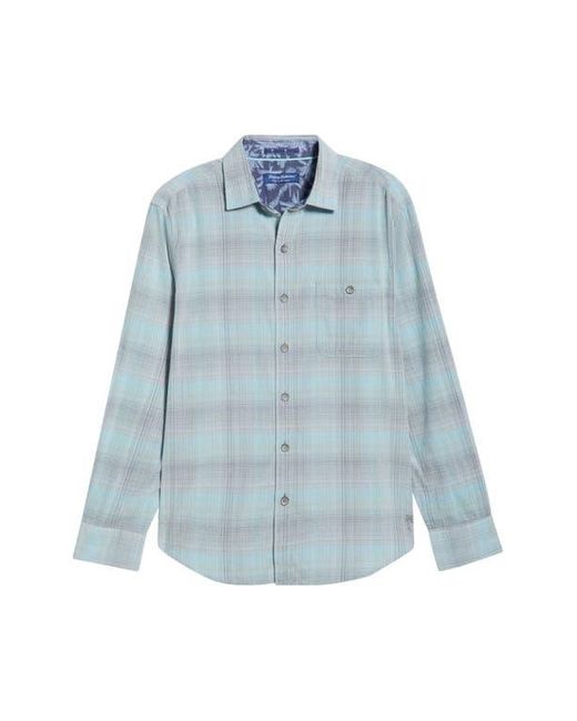 Tommy Bahama Blue Coastline Cord Shoreline Vines Shadow Check Cotton Corduroy Button-Up Shirt for men