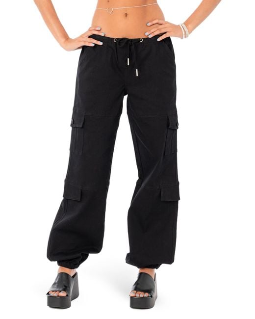 Edikted Boyfriend Cargo Pants in Black | Lyst