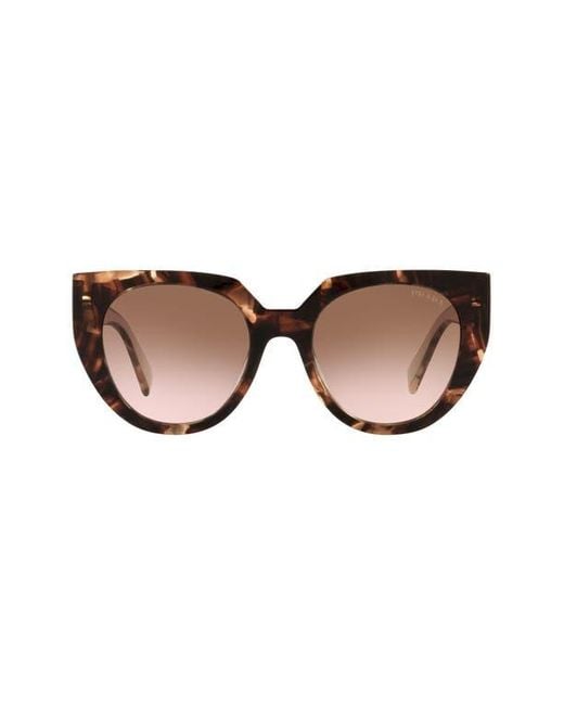 Prada Brown 53Mm Gradient Cat Eye Sunglasses