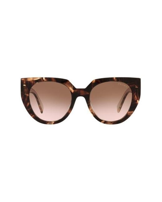 Prada Brown 53Mm Gradient Cat Eye Sunglasses
