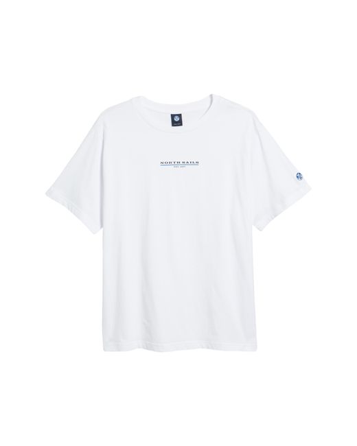 North Sails White Logo Cotton Graphic T-shirt for men