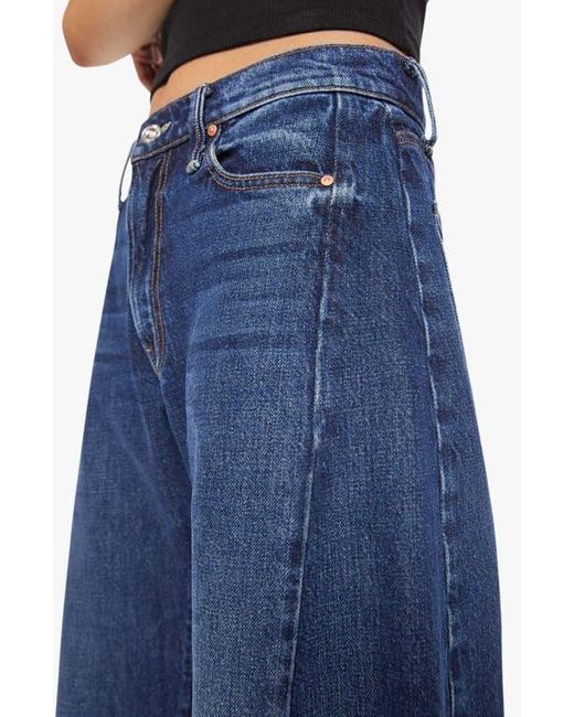 Mother Blue The Full Pipe Flood High Waist Barrel Leg Jeans