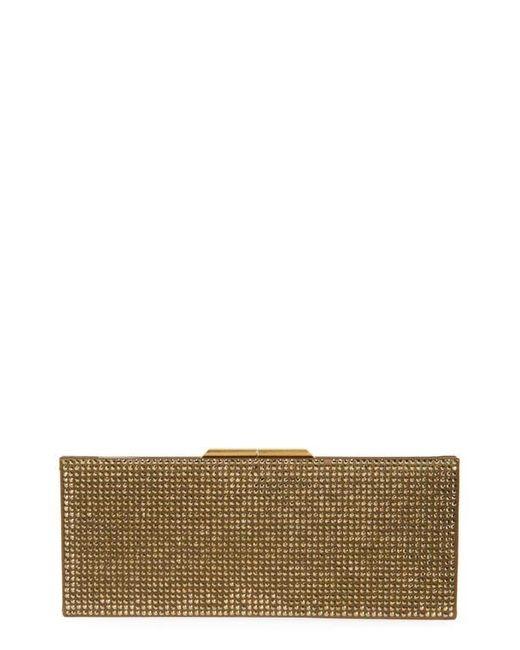 Saint Laurent Brown Midnight Crystal Embellished Satin Clutch