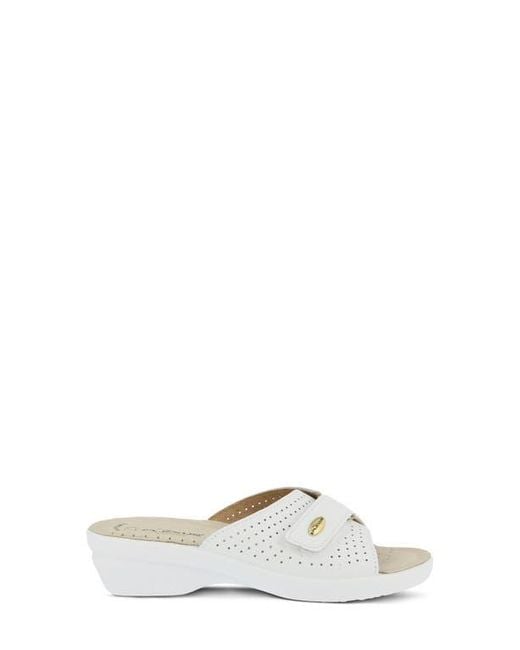 Flexus by Spring Step White Kea Slide Sandal