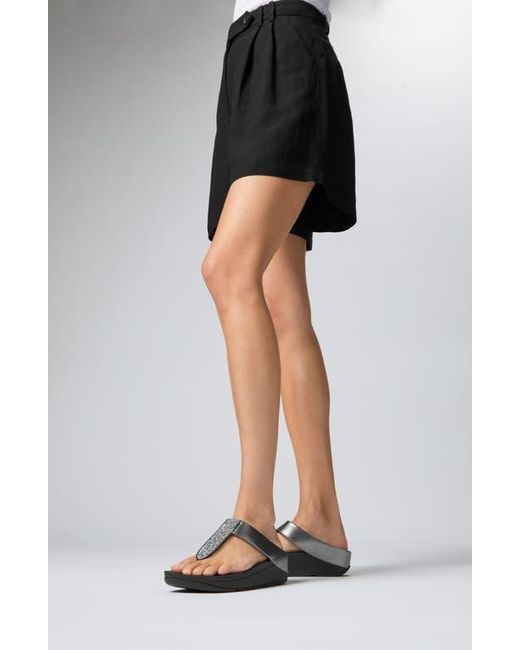 Fitflop Black Fino Platform Wedge Flip Flop