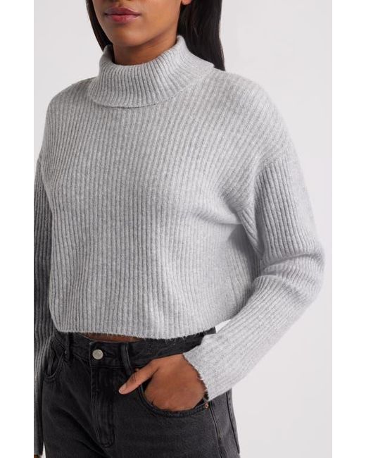 PacSun Gray Easy Crop Turtleneck Sweater