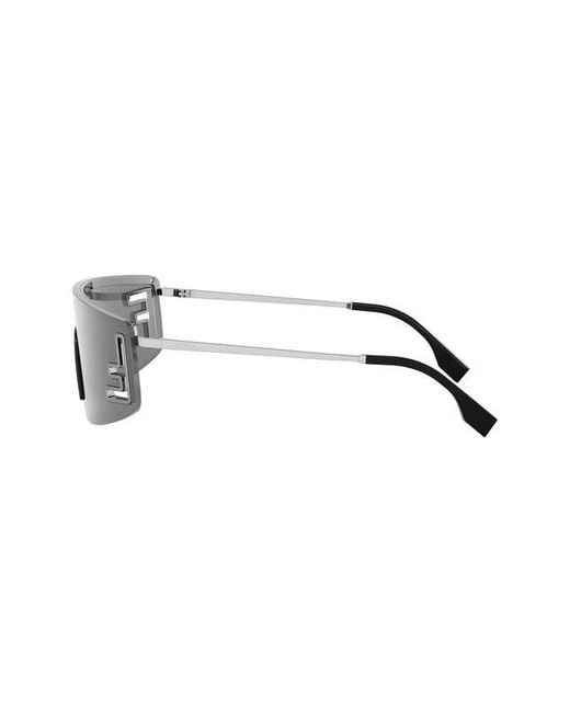 Fendi Gray Sport Rectangular Sunglasses