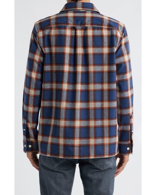 Pendleton Blue Umatilla Wool Button-Up Work Shirt for men