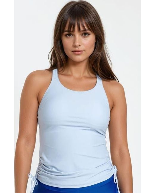 Calypsa White Maya Tankini Swim Top With Built-In Bra