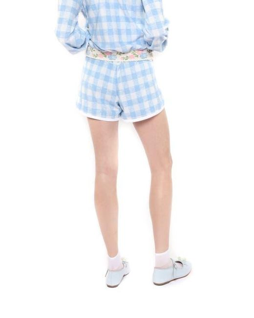 Anna Sui Blue Gingham Terry Shorts
