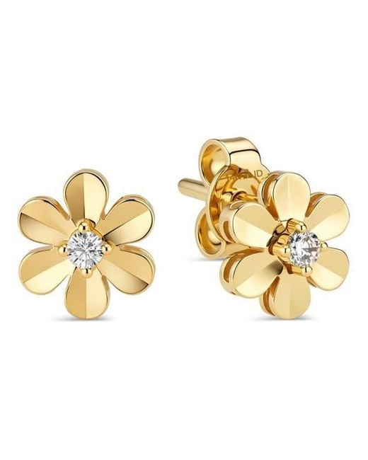 DEVATA Metallic Daisy Flower Stud Earrings