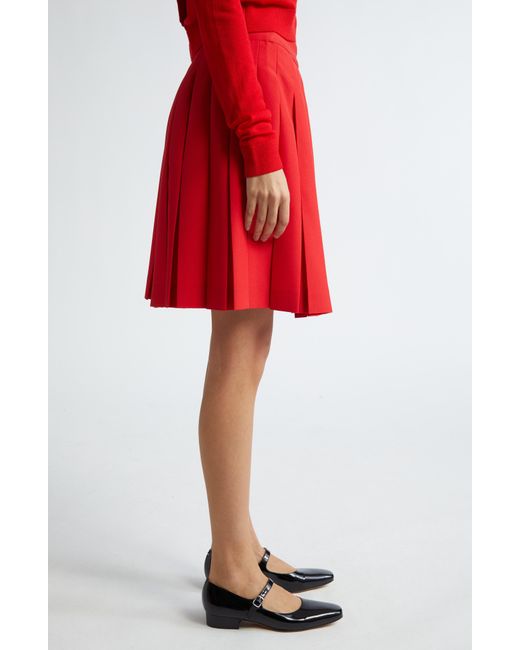 Sandy Liang Red Astra Pleated Skort