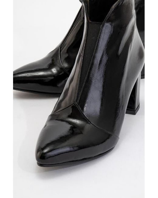 Forever & Always Shoes Black Finda Leather Block Heel Boot