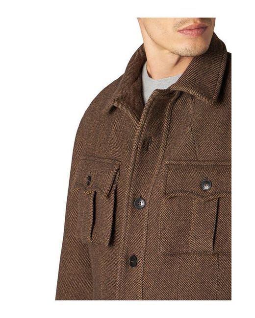 Fortela Brown Carlo Sahariana Wool Jacket for men